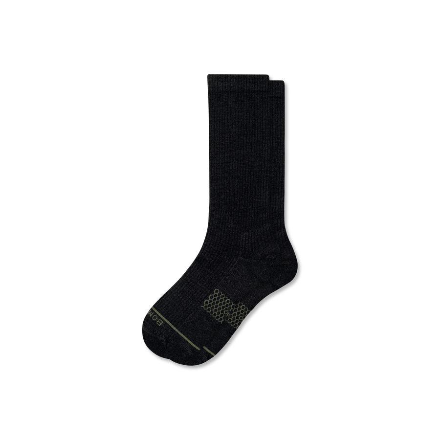 Men's Merino Wool Blend Modern Rib Calf Socks - Weekend Crew Wear