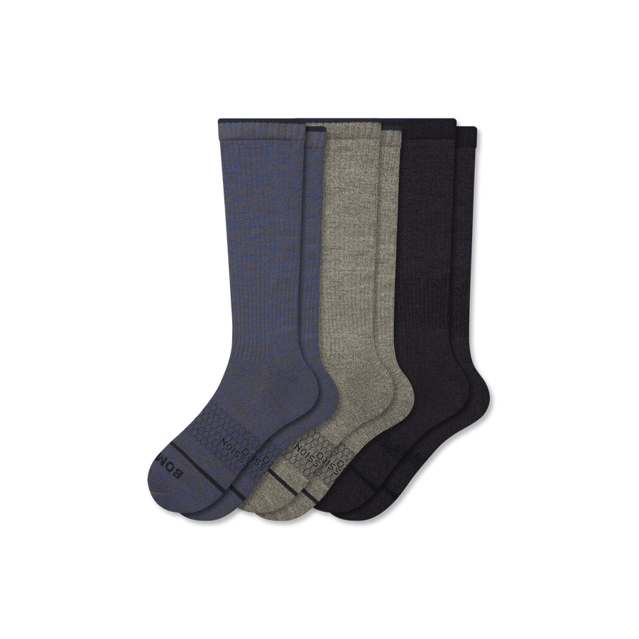 Women's Merino Wool Blend Everyday Compression Knee High Sock 3-Pack (15-20mmHg) - Motion Warmup Hold