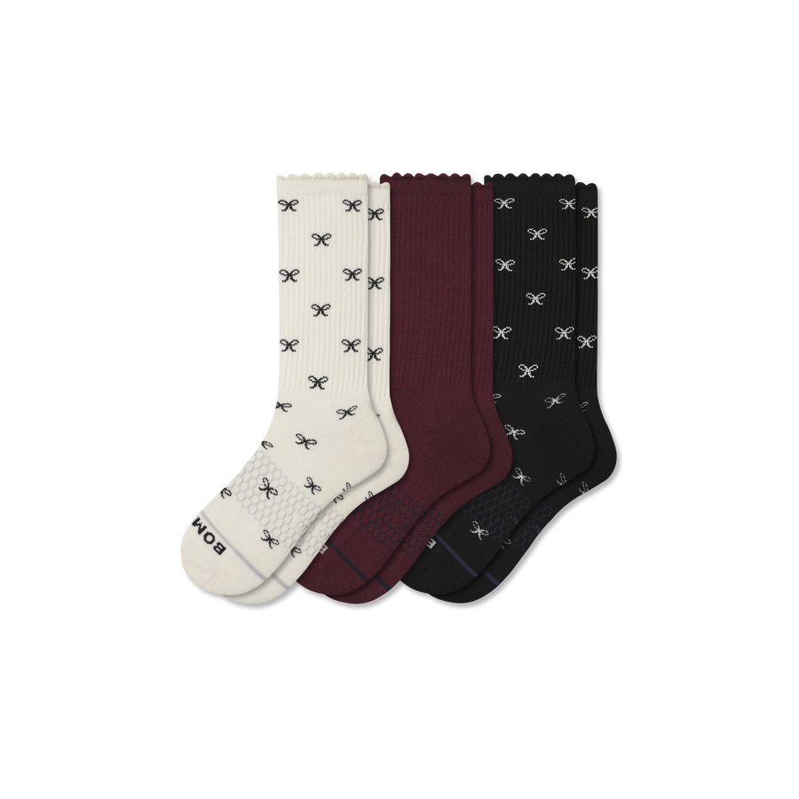 Women's Merino Wool Blend Calf Sock 3-Pack - Fresh Trail Pair