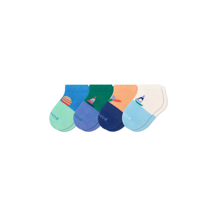 Toddler Lightweight Ankle Sock 4-Pack - Breathable Travel Comfort