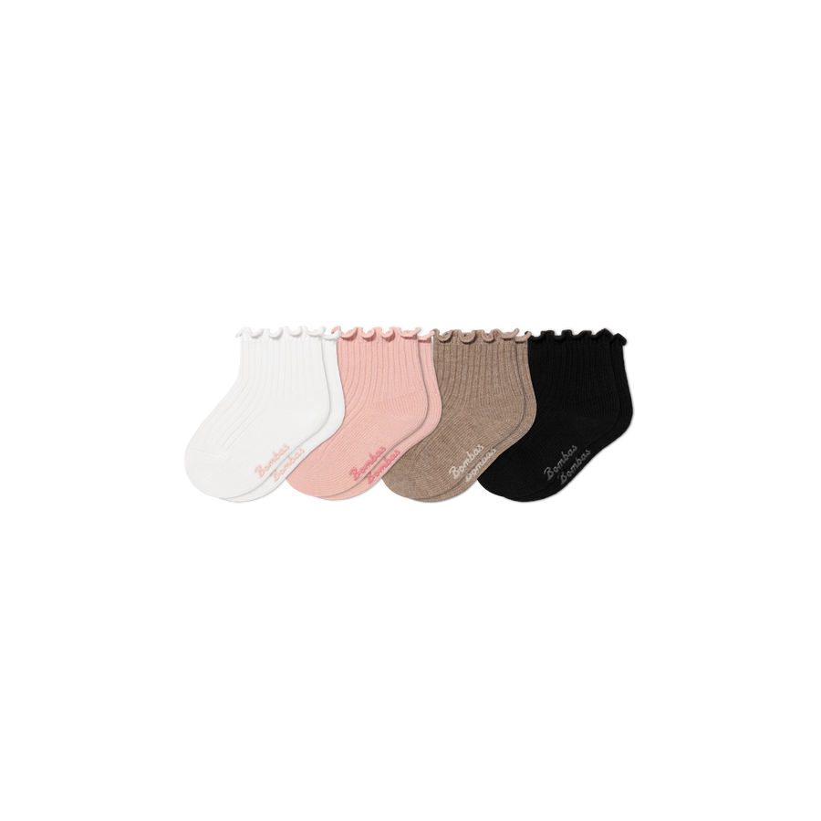 Baby Ruffle Rib Calf Sock 4-Pack (0-6 Months) - Modern Lounge Pair