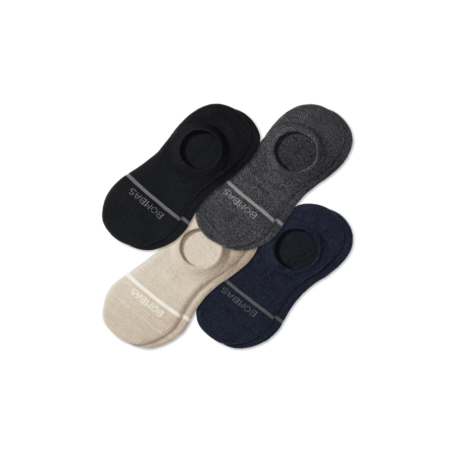 Men's Lightweight Merino Wool Blend No Show Sock 4-Pack - Smooth Court Fit