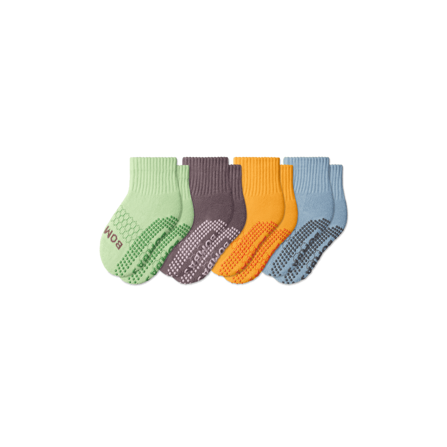 Toddler Gripper Calf Socks 4-Pack - Fresh Crew Cushion