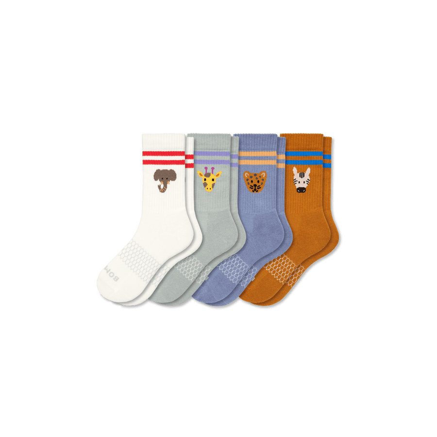 Youth Safari Stripe Calf Sock 4-Pack - Cozy School Move