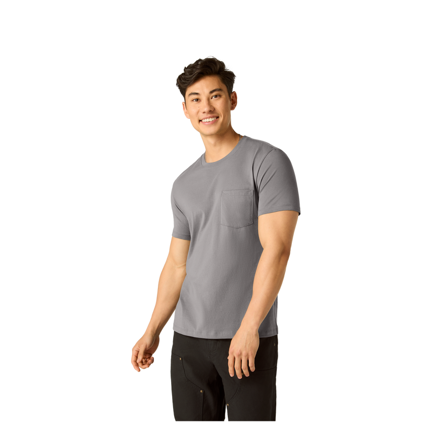 Men's Pima Cotton Pocket Crew Neck T-Shirt - Smooth Studio Comfort