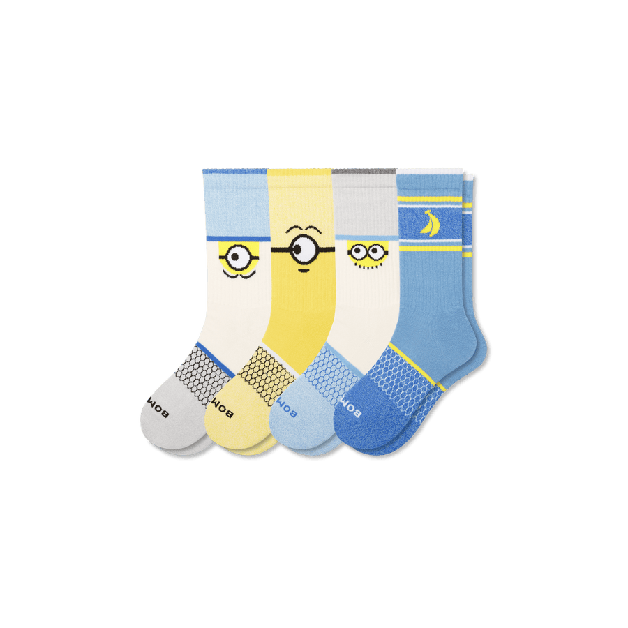 Minions Calf Sock 4-Pack - Soft Lounge Support