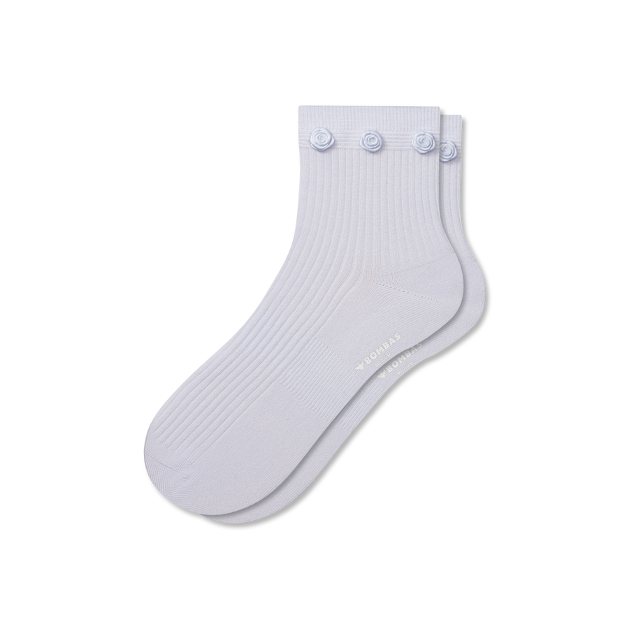 Women's Rosette True Rib Quarter Socks - Active School Fit