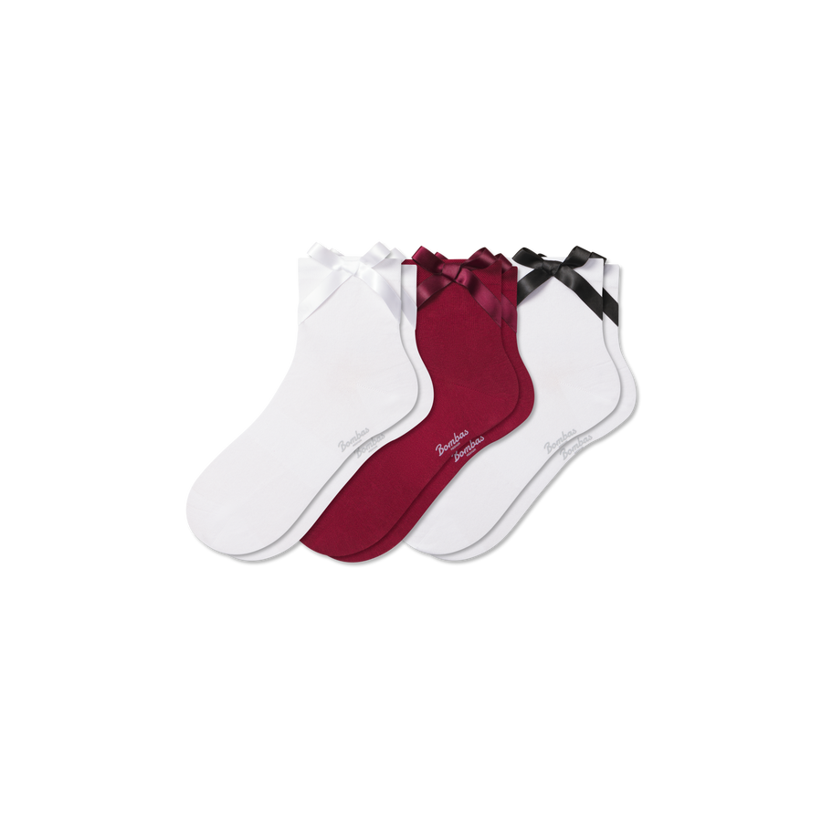 Women's Lightweight Bow Quarter Sock 3-Pack - Comfort Trail Support