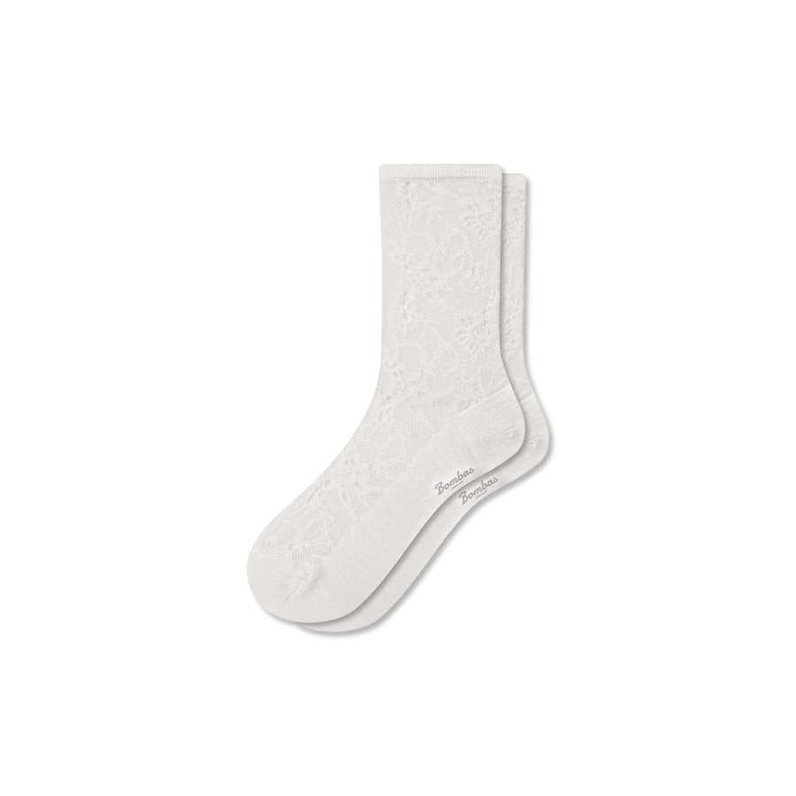 Women’s Floral Lace Half Calf Socks - Studio No Show Cushion