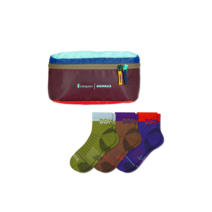 Women's Merino Wool Blend Hiking Quarter Sock 3-Pack & Cotopaxi Fanny Pack - Travel Carry