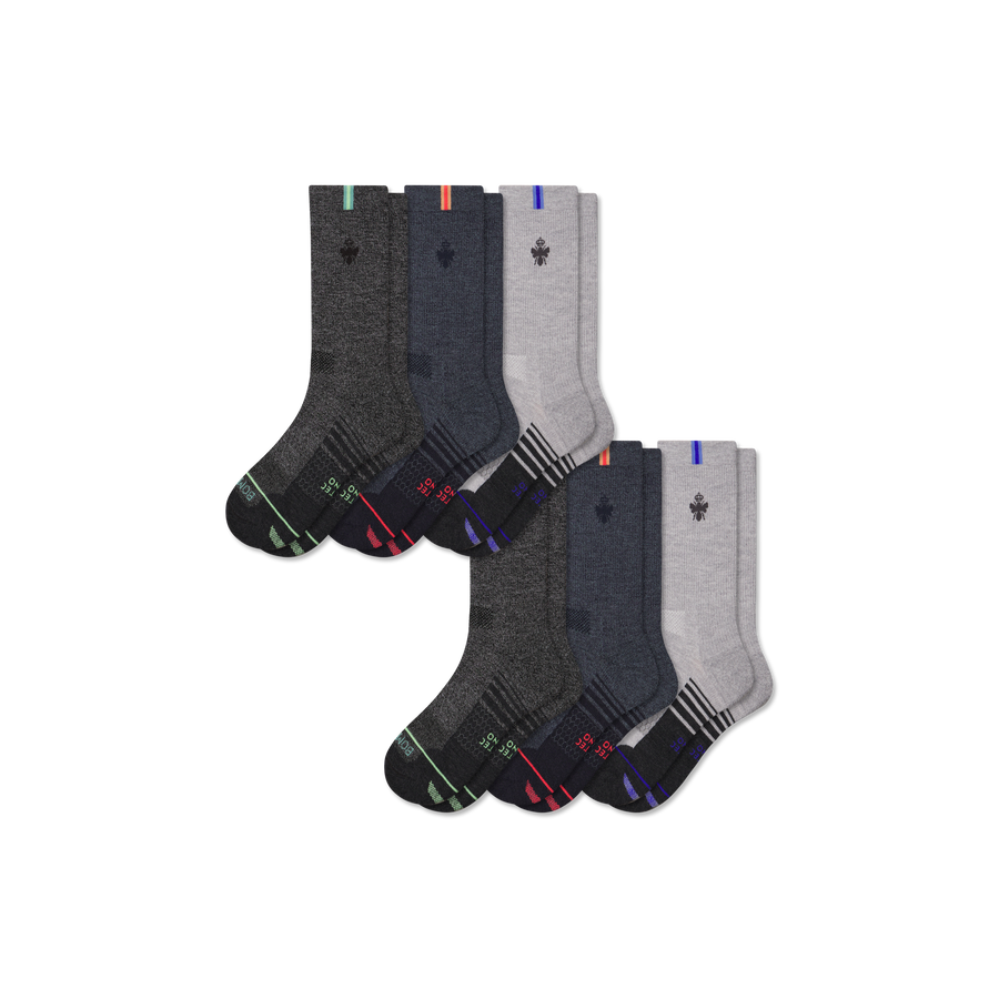 Women's Merino Wool Blend Run Calf Sock 6-Pack - Cozy Everyday Support