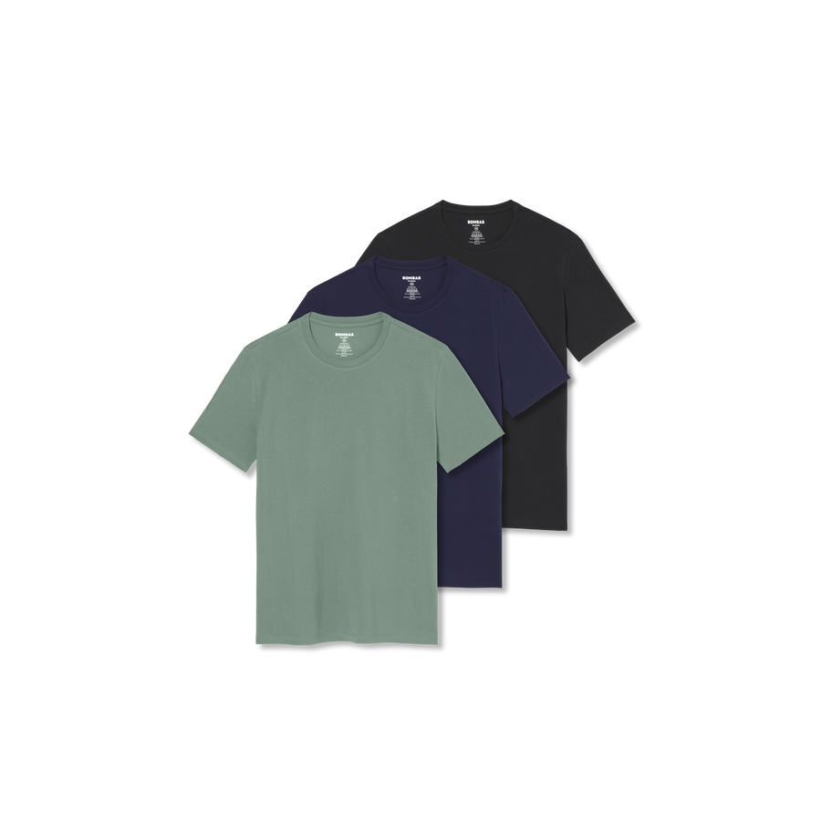 Men's Pima Cotton Crew Neck T-Shirt 3-Pack - Modern Everyday Fit
