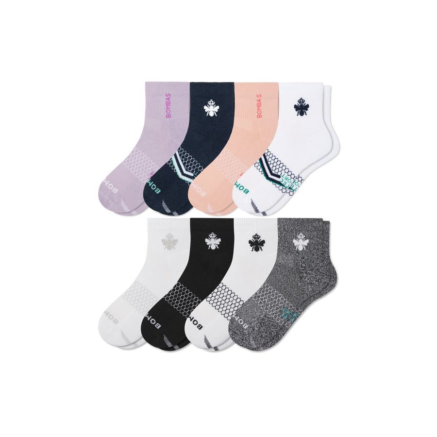Women's All Sport Quarter Sock 8-Pack - Breathable Shift Step