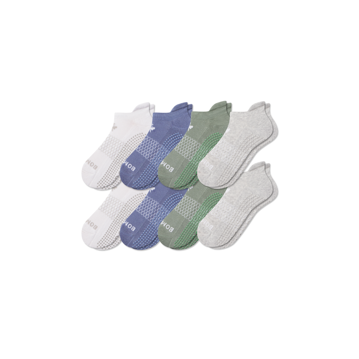 Men's Gripper Ankle Sock 8-Pack - Oyster Sage Mix L