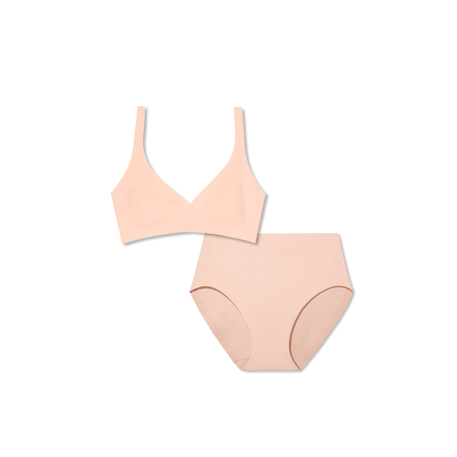 Women’s No Show Plunge Bralette + High Rise Brief Pack - Light Lift
