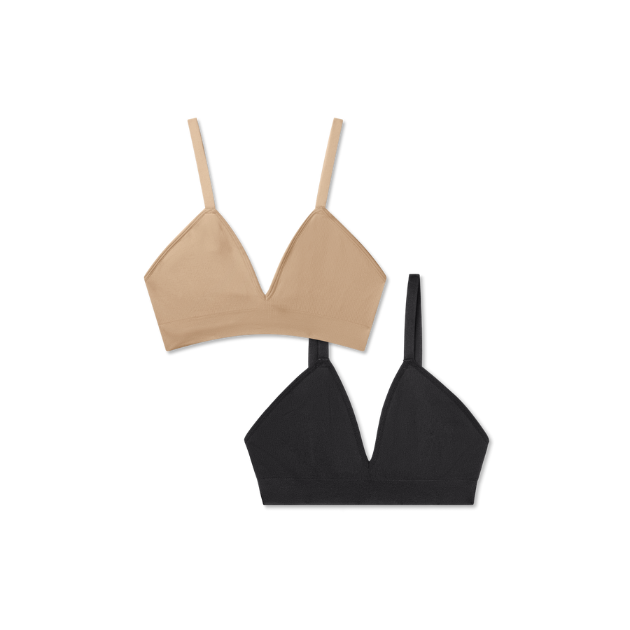 Women's Seamless Triangle Bralette 2-Pack - Light Smooth Fit