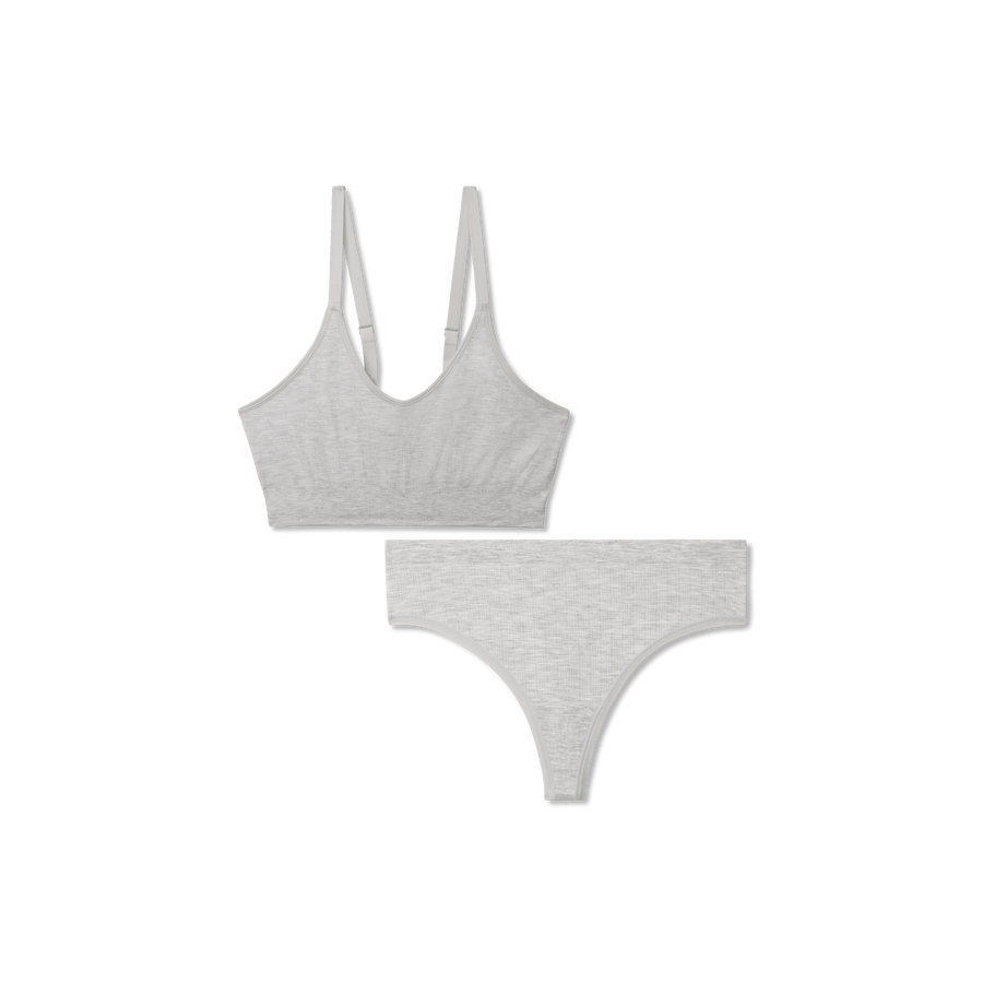 Women's Seamless Scoop Bralette + Thong Pack - Stretch Everyday Shape